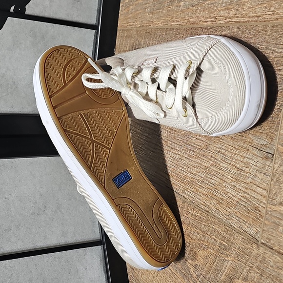 Keds Beige and White Lace-Up Sneakers Shoes Size 8 - Picture 5 of 7